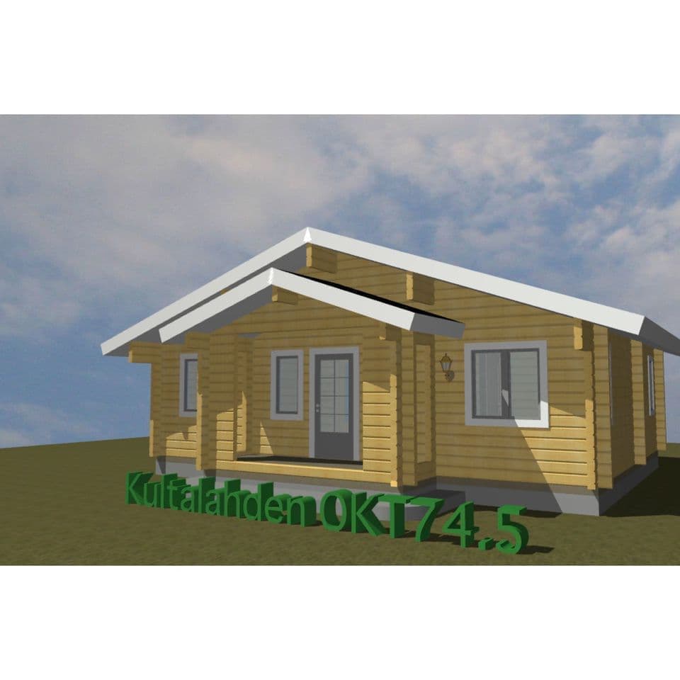 平屋間取りログハウス キット 74.5