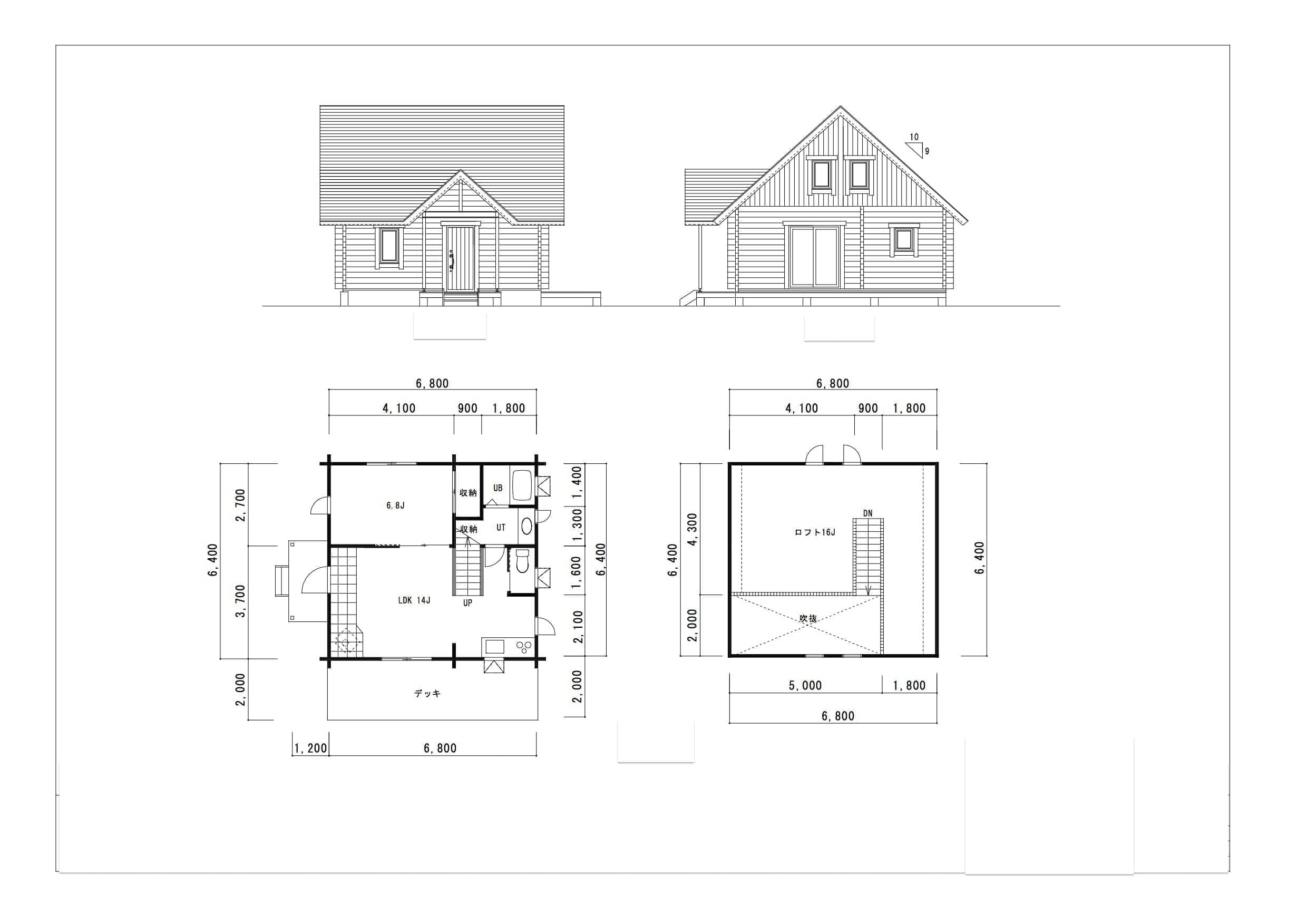ログハウス タイプ3 間取り 図面