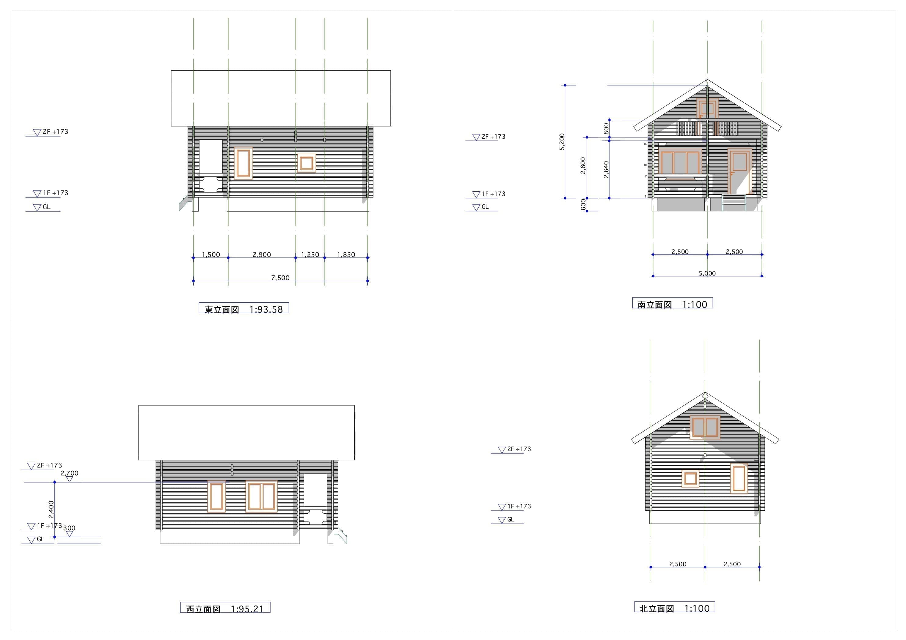 ログハウス 間取り図面