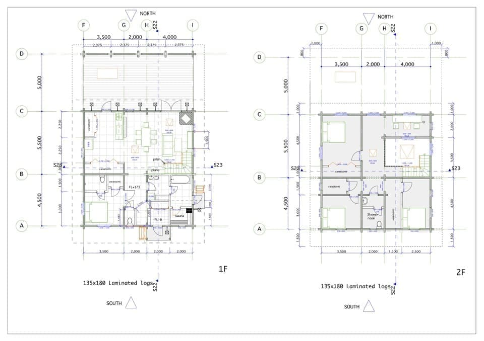 ログハウスtyoe35 間取り図面