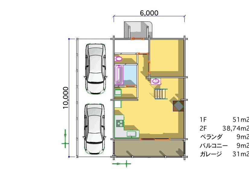 ログハウス　タイプ7　間取り図面