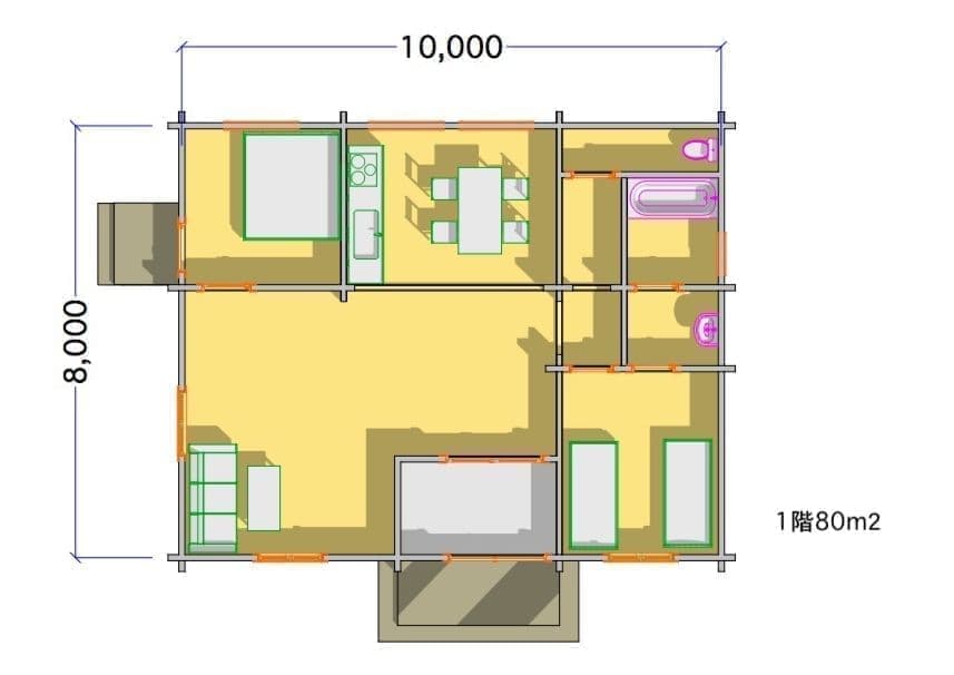 間取り図面　ログハウス　タイプ１７　平面図17