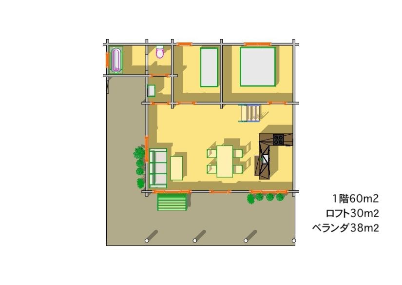 間取り図面 ログハウス　タイプ24