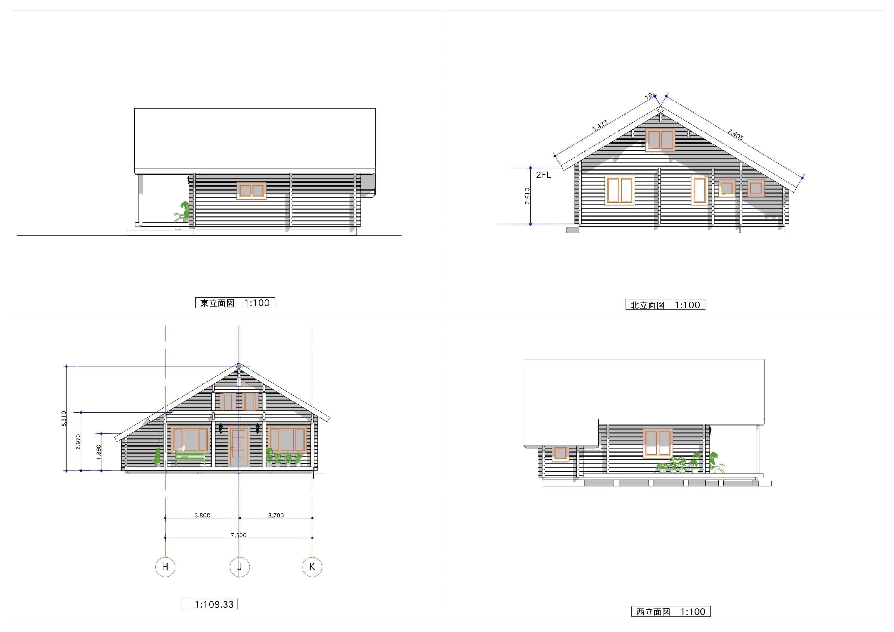 間取り図面 ログハウス　ロフト